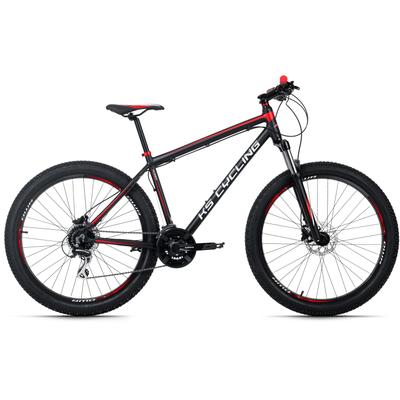 Mountainbike KS CYCLING "Xceed" Fahrräder Gr. 50cm, 27,5 + Zoll (69,85cm), schwarz (schwarz + schwarz) für Damen und Herren, Kettenschaltung