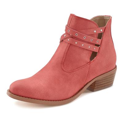 Westernstiefelette LASCANA, Damen, Gr. 38, rot, Obermaterial: 100% Lederimitat. Futter: 100% Lederimitat. Decksohle: 100