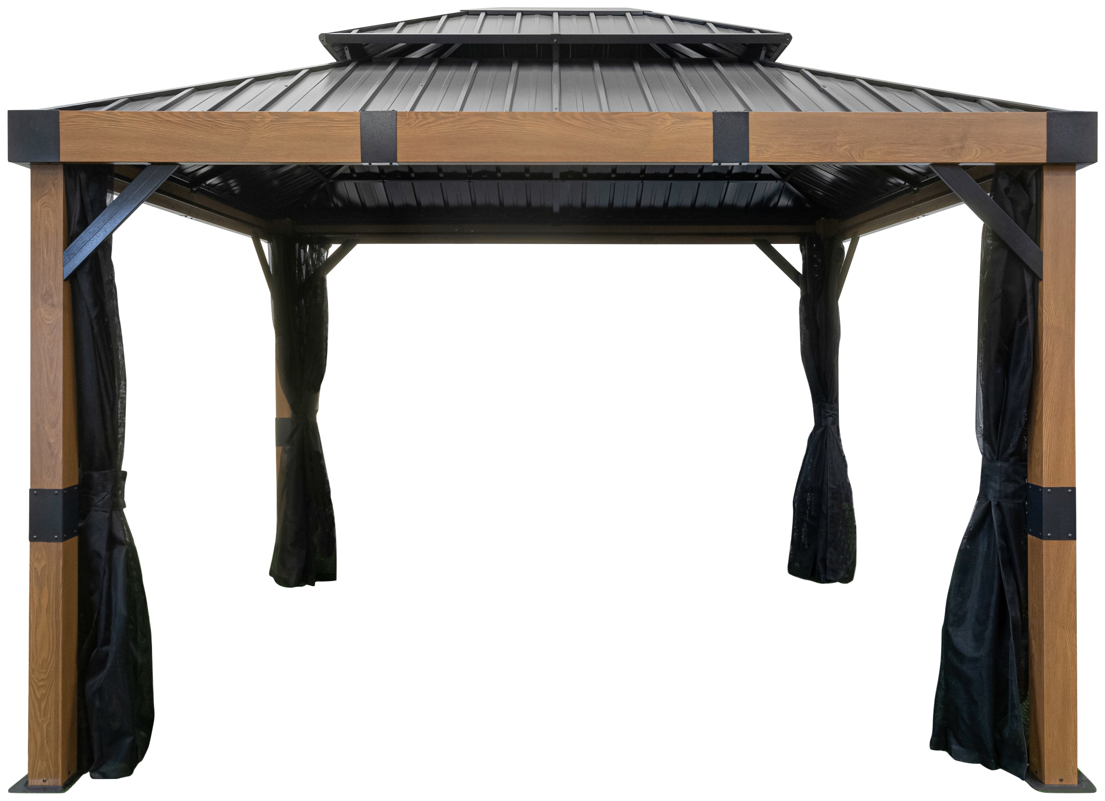 Pavillon SOJAG "Fontana 10x12 Wood", braun, B/H/T: 365cm x 310cm x 300cm, Pavillons, BxT: 365x300 cm