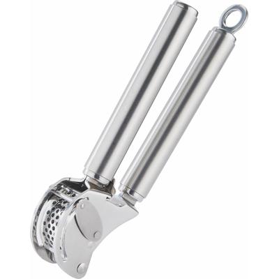 Knoblauchschneider RÖSLE, silber (edelstahlfarben), Edelstahl 18/10, Küchenpressen, Knoblauchpresse mit Abstreifer, flexibles Sieb, spülmaschinengeeignet Image