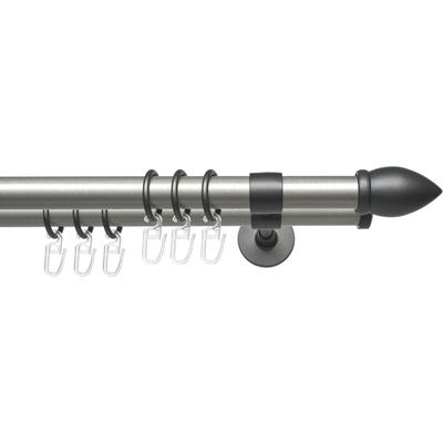 Gardinenstange LIEDECO "Lan Mush" Gr. 1, grau (silberfarben, anthrazit), L:120cm Ø:20mm, Metall, Gardinenstangen, 2-läufig im Fixmaß Ø 20 mm Image