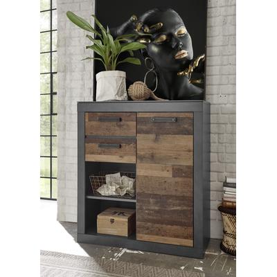 Kommode HOME AFFAIRE "BROOKLYN", grau (matera, old mix dekor, absetzung matera), B:92cm H:104cm T:43cm, Holzwerkstoff, Sideboards, Breite ca. 92 cm Image