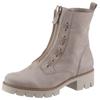 Stiefelette GABOR, Damen, Gr. 37, grau (hellbeige), Nubukleder, klassisch, Schuhe, Blockabsatz, Plateau, Boots mit modischen Durchzügen