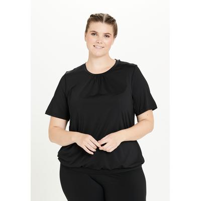 Funktionsshirt Q BY ENDURANCE "Cella W", Herren, Gr. 44, schwarz, 92% Polyester, 8% Elasthan, unifarben, casual, normal, Rundhals, Kurzarm, Shirts, mit dezenten Cropping-Details Image