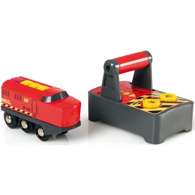 Spielzeug-Eisenbahn BRIO "BRIO WORLD, IR Frachtlok" Spielzeugfahrzeuge rot Kinder Ab 3-5 Jahren mit Licht und Soundfunktion, FSC - schützt Wald weltweit