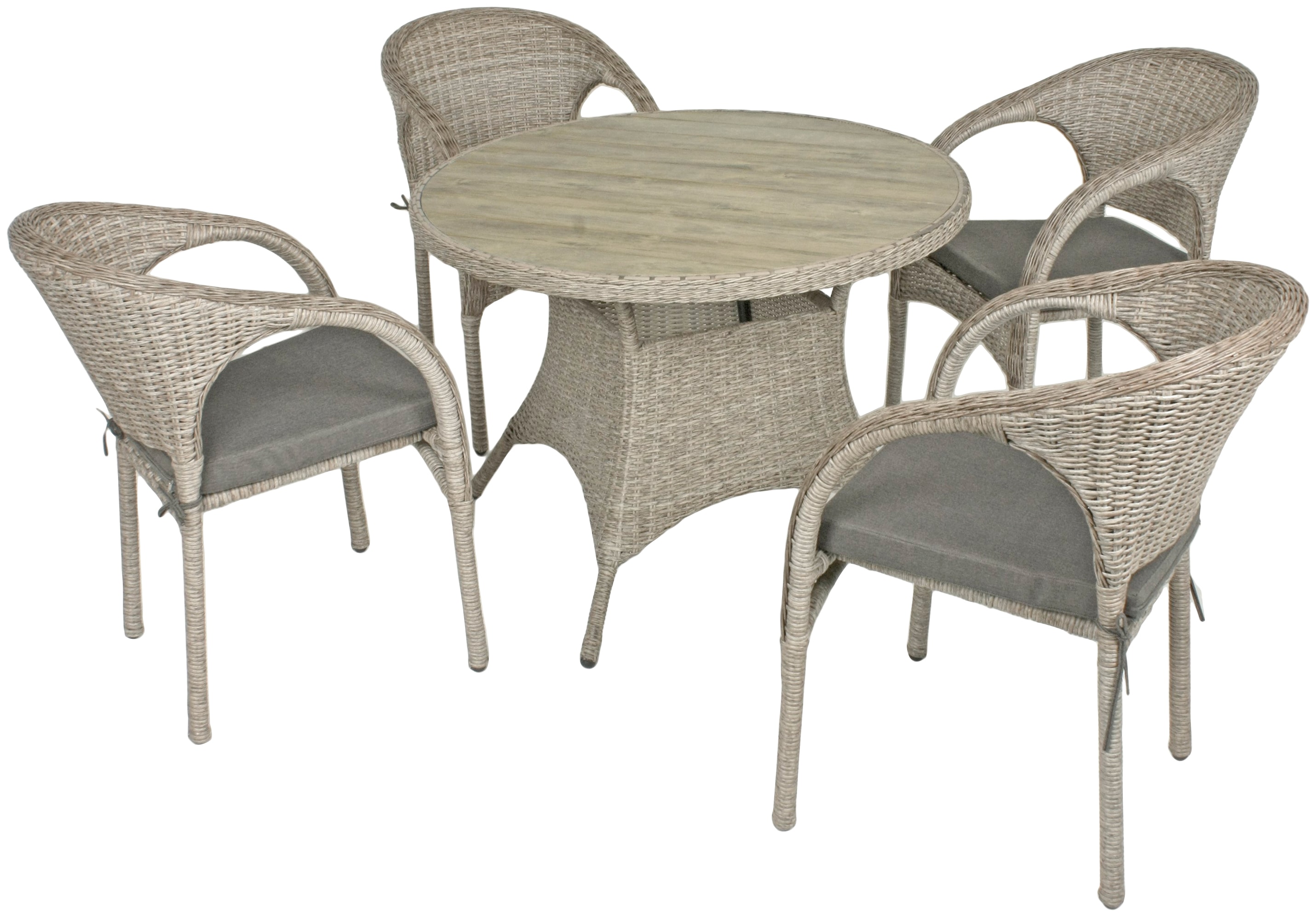 Garten-Essgruppe GARDEN PLEASURE "BASTIA", beige (sandfarbend, sand), B:300cm H:73cm T:300cm, Aluminium, Kunststoff, Polyrattan, Sitzmöbel-Sets, mit bequemer Polsterung Image