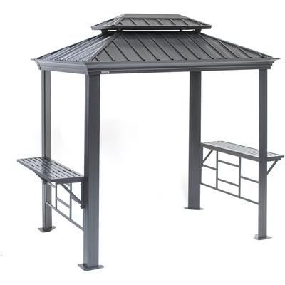 Grillpavillon SOJAG "BBQ Messina", grau (anthrazit), B/H/T: 292cm x 262cm x 179cm, Pavillons, BxT: 179x292 cm