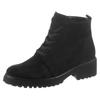 Schnürboots WALDLÄUFER "H-LUISE", Damen, Gr. 6 (39), schwarz, Veloursleder, unifarben, elegant, Schuhe, Stiefelette, Blockabsatz, in bequemer Schuhweite G (= weit)