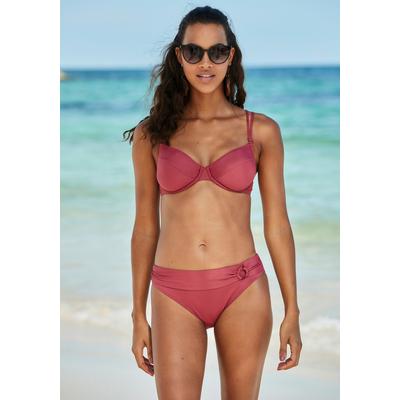 Bügel-Bikini-Top S.OLIVER "Rome", Damen, Gr. 40, Cup F, rot (rostrot), Polyamid, Microfaser, unifarben, Bikini-Oberteile, in verschiedenen Unifarben Image