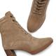 High-Heel-Stiefelette LASCANA "Schnürboots" Gr. 39, grau (taupe) Damen Schuhe Schnürstiefelette Plateaustiefeletten