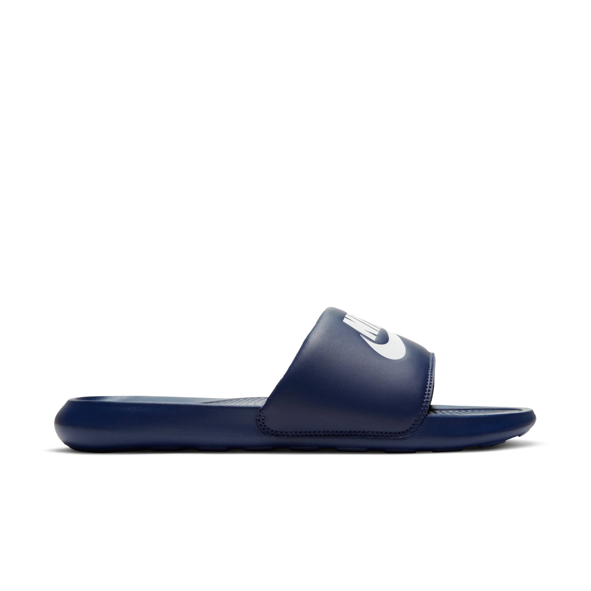 Badesandale NIKE SPORTSWEAR "VICTORI ONE SLIDE", Herren, Gr. 40, blau (navy), Synthetik, kontrastfarbene Details, unifarben, Schuhe Schlappen Badelatschen Pantolette