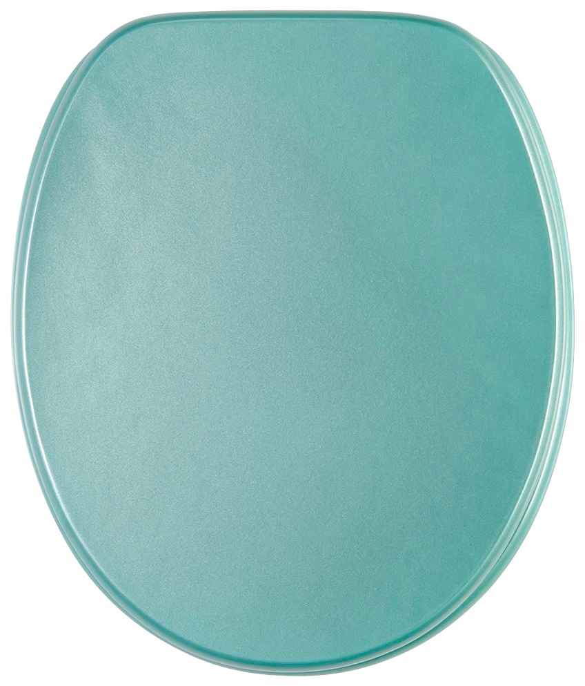 WC-Sitz SANILO "Glitzer WC-Sitz", blau (türkis), B:37,7cm L:47cm, MDF - Mitteldichte Holzfaserplatte, WC-Sitze, mit Absenkautomatik