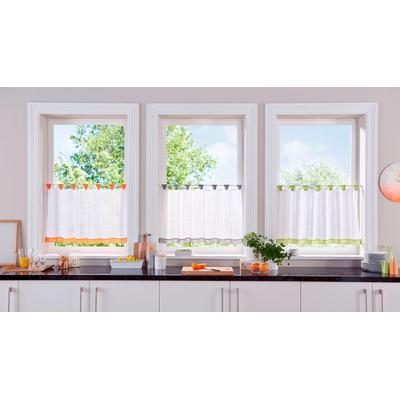 Scheibengardine MY HOME "Bitola" Gr. 5, orange, B:120cm H:60cm, Voile, Polyester, Gardinen, Fertiggardine, transparent Image