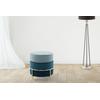 Sitzhocker KAYOOM "Hocker Matilda 125, Komfortable runde Form, Gemütlicher Design-Hocker", blau, B:48,5cm H:46cm T:48,5cm, Bezug: 100% Polyester (Samt) Korpus: Sperrholz Gestell: Eisen, Hocker, samtweich, elegant, gepolstert, große Sitzfläche
