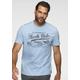 T-Shirt MAN'S WORLD, Herren, Gr. L (52/54), blau (hellblau), Single Jersey, Obermaterial: 100% Baumwolle, bedruckt, casual, normal, Rundhals, Kurzarm, Shirts, Kurzarm, bedruckt, Rundhalsausschnitt, aus Single Jersey, Topseller