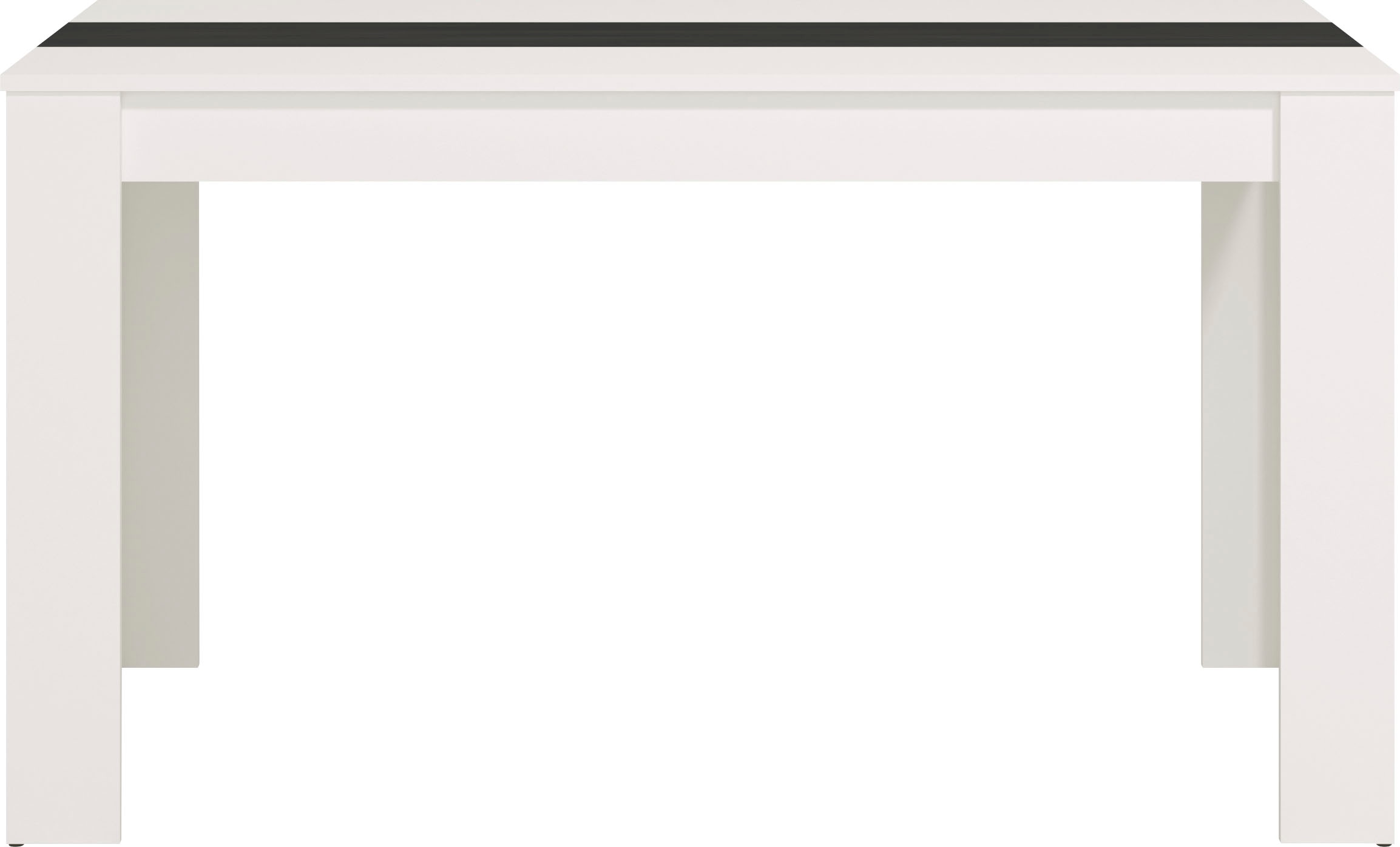 Esstisch INOSIGN "Domus", schwarz-weiß (opaque weiß, schwarz holz), B:135cm H:74,5cm T:80,5cm, Tische, Esstisch, Mittelplatte in schwarz Farbe