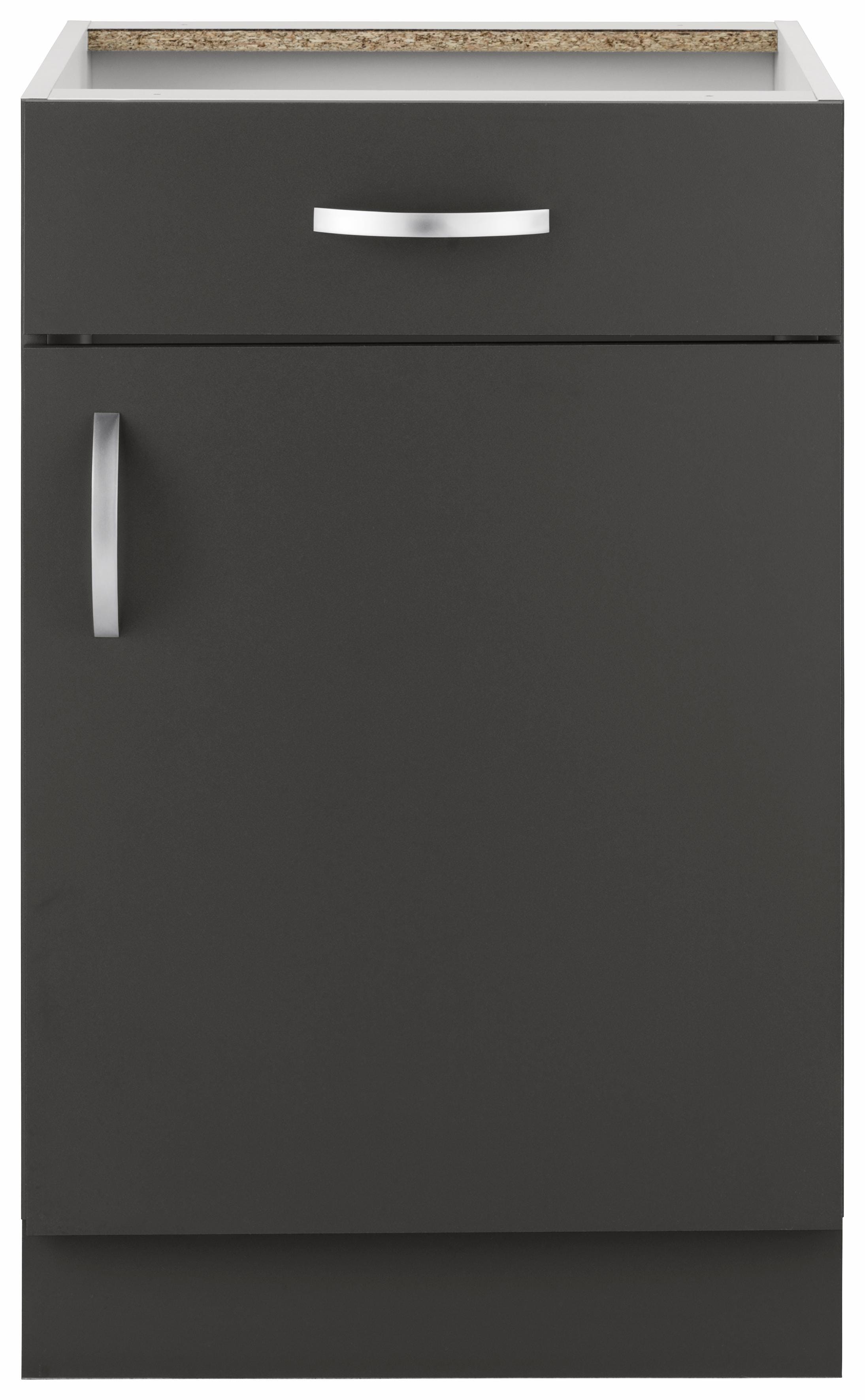 Unterschrank WIHO KÜCHEN "Flexi", grau (front und korpus: anthrazit), B:50cm H:82cm T:57cm, Schränke, Breite 50 cm Image