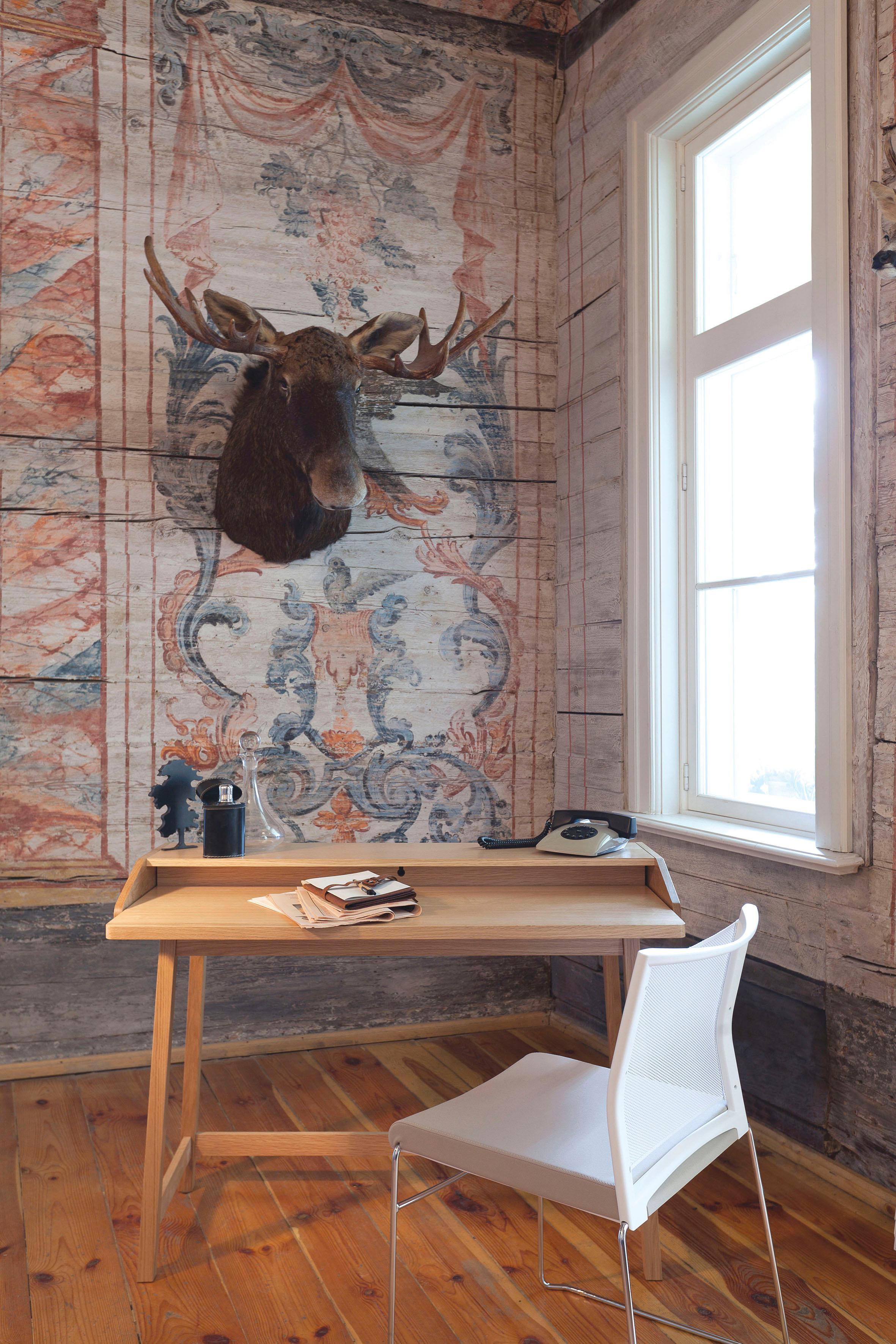 Schreibtisch WOODMAN "St. James", braun (eiche, eiche, eiche), B:115cm H:84cm T:47cm, Tische, Home Office Schreibtisch, Laptoptisch, FSC-zertifiziert