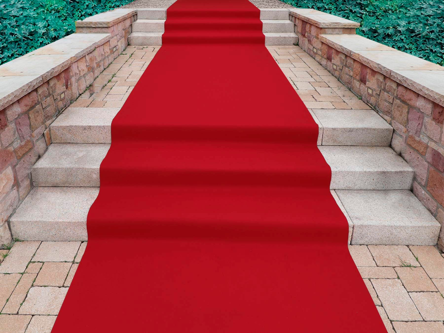 Läufer "PODIUM, Made in Belgium", rot (burgund), B:200cm H:2,6mm L:1.700cm, Polypropylen (PP), PRIMAFLOR-IDEEN IN TEXTIL, Teppiche, Breite 200 cm, Nadelfilz, Uni-Farben, ideal für Veranstaltungen Image