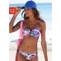 Bandeau-Bikini-Top VENICE BEACH "Marly" Gr. 42, Cup D, rosa (rosa, bedruckt) Damen Bikini-Oberteile Ocean Blue