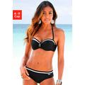 Bügel-Bandeau-Bikini LASCANA Gr. 40, Cup C, schwarz Damen Bikini-Sets mit Kontrastdetails