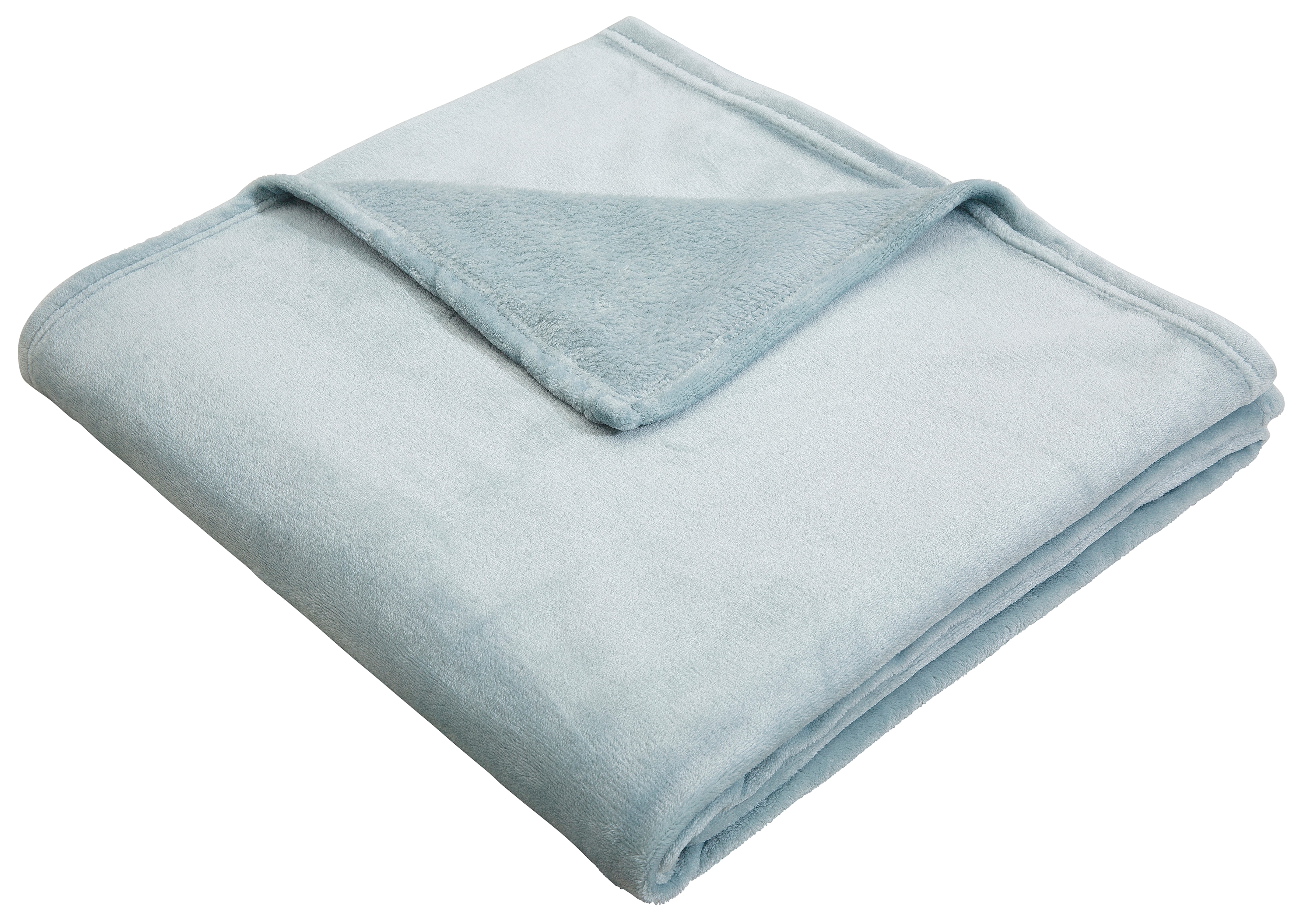 Wohndecke MY HOME "Jil", blau (eisblau), B:130cm L:180cm, Kunstfaser, Wohndecken, aus super weichem Kuschelfleece, Kuscheldecke, Premium Qualität Image