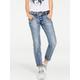 Boyfriend-Jeans HEINE, Damen, Gr. 20, Kurzgrößen, blau (bleached), 95% Baumwolle, 3% Polyester, 2% Elasthan, unifarben, lang, Jeans 5-Pocket-Jeans