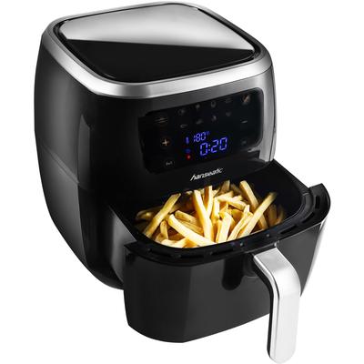 HANSEATIC Heissluftfritteuse "HFH1800-6BD, XXL 6 L, Dörrfunktion", schwarz, B:32cm H:35cm T:41cm, Fritteusen, Touchdisplay, 8 voreingestellte Programme