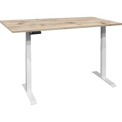 Schreibtisch MÄUSBACHER "Big System Office", weiß (weiß matt, sandeiche, weiß matt, sandeiche), B:120cm, Tische, Breite 120 cm, elektrisch höhenverstellbar Image