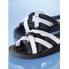 Badepantolette SIEBI`S, Gr. 39, blau (marine, weiß), Synthetik, sportlich, Schuhe Pantolette