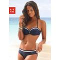 Bügel-Bandeau-Bikini LASCANA Gr. 36, Cup C, blau (marine) Damen Bikini-Sets mit Kontrastdetails