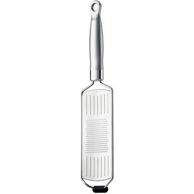Küchenreibe RÖSLE, silber (edelstahlfarben), B:7,8cm L:35,5cm T:1,5cm, Edelstahl 18/10, Küchenreiben, Feinreibe für Parmesan, Gewürze und Zitrone, mit ergonomischem Griff