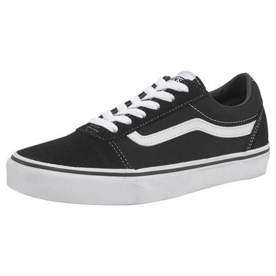 Sneaker VANS "Ward", Gr. 31,5, schwarz-weiß (schwarz, weiß), Leder, sportlich, Schuhe Skaterschuh Schnürschuh Sneaker lo