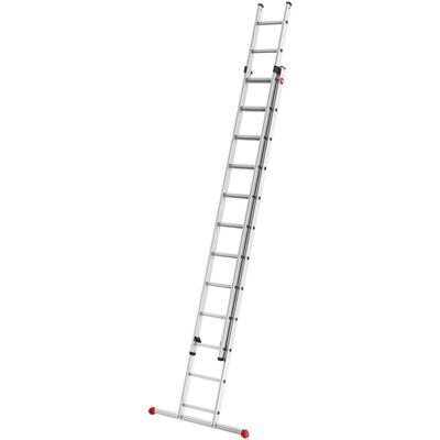 Anlegeleiter HAILO "S80 ProfiStep duo", grau (aluminiumfarben), B:41cm H:344cm L:14cm, Aluminium, Leitern, Aluminium-Sch