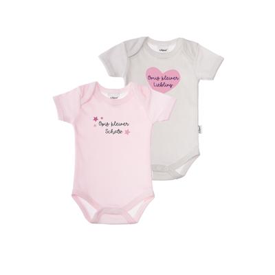 Body LILIPUT "Opis kleiner Schatz", Baby, Gr. 86/92, EURO-Größen, rosa (rosa, grau), 100% Baumwolle, bedruckt, normal, Rundhals, Kurzarm, Bodies, mit praktischen Druckknöpfen