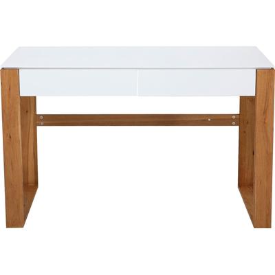 Schreibtisch ANDAS "Herdis" Tische Gr. B/H/T: 120 cm x 75 cm x 60 cm, 2 Schubladen, weiß (weiß, natur, weiß) Schreibtische