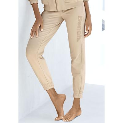 Homewearhose BENCH. LOUNGEWEAR, Damen, Gr. 48/50, N-Gr, beige, angeraute Sweatware, Obermaterial: 95% Baumwolle, 5% Elasthan, unifarben, sportlich, Hosen, mit Reißverschluss Taschen, Loungeanzug Image
