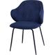 Armlehnstuhl SALESFEVER Stühle Gr. B/H/T: 54 cm x 83 cm x 55 cm, 2 St., Cord Strukturoptik, Armlehnstuhl 2er Set Dunkelblau + Metall, blau (dunkelblau, schwarz, schwarz) Armlehnstühle