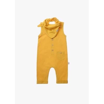 Strampler LILIPUT, Baby, Gr. 74, EURO-Größen, gelb, 100% Baumwolle, casual, kurz, ohne Ärmel, Overalls, mit aufgesetzter Tasche