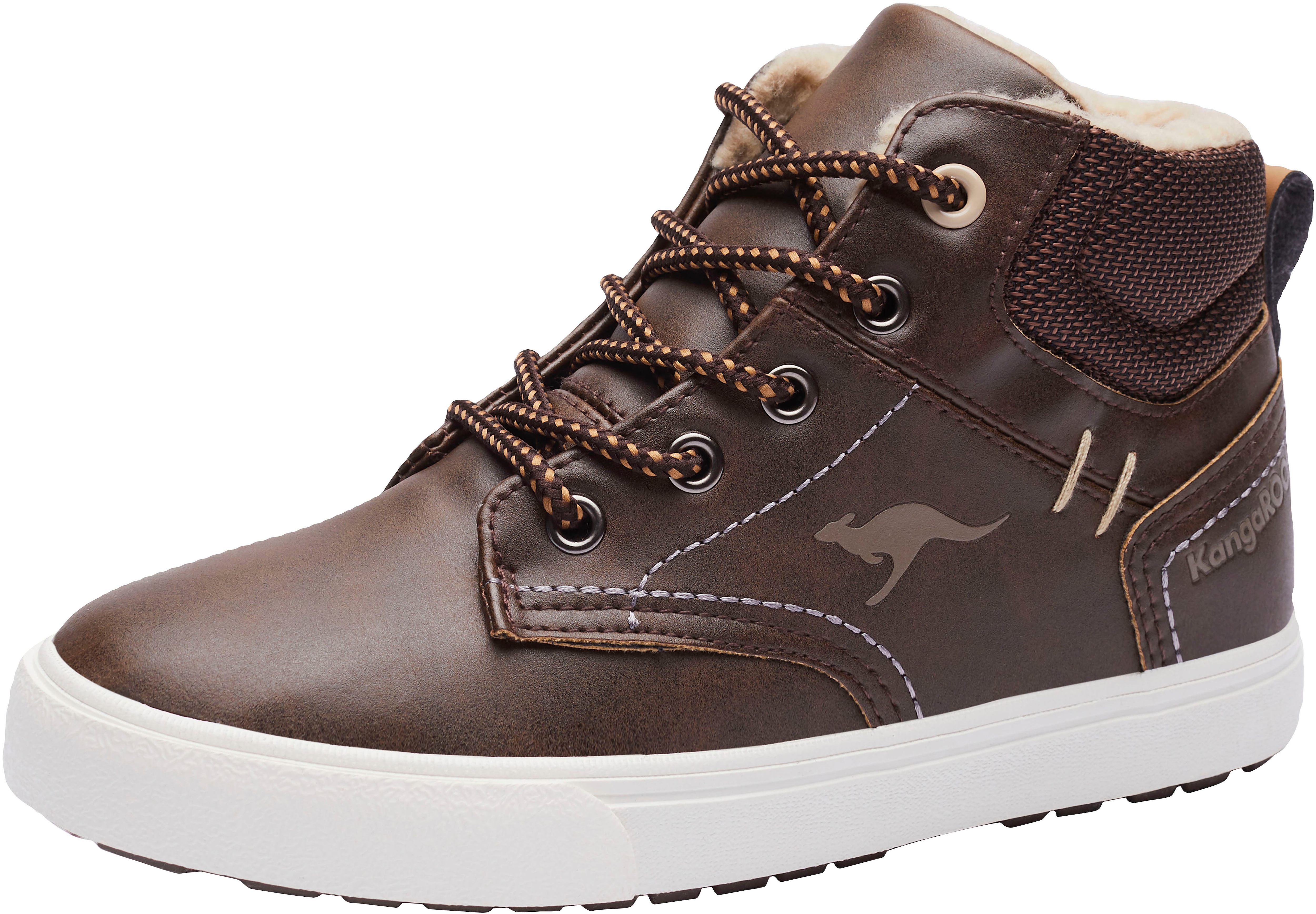 Sneaker KANGAROOS "Kavu X", Gr. 35, braun (dunkelbraun), Synthetik, Sportlich, Schuhe