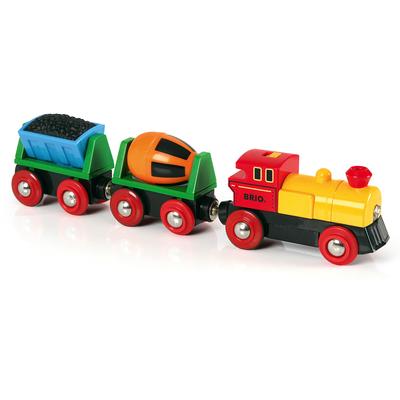 Spielzeug-Eisenbahn BRIO "BRIO WORLD, Zug mit Batterielok" Spielzeugfahrzeuge bunt Kinder Ab 3-5 Jahren