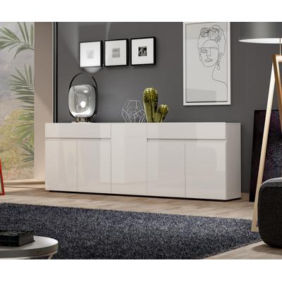 Sideboard INOSIGN "Mister", weiß, B:225cm H:80cm T:38cm, Sideboards, Kommode, komplett Hochglanz lackiert, (B/H): 225/80 cm, Topseller Image