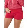Relaxshorts S.OLIVER, Damen, Gr. 32/34, N-Gr, rot (cherryrot), Sweatware, Obermaterial: 65% Baumwolle, 35% Polyester, unifarben, casual, figurumspielend kurz, Hosen, mit Norwegermuster Details, Loungeanzug