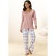 Pyjama ARIZONA Gr. 36/38, lila (mauve, weiß) Damen Homewear-Sets Pyjamas