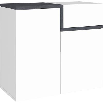Schuhschrank INOSIGN "Zet", weiß (weiß hochglanz, zement), B:80cm H:80cm T:40cm, FSC-zertifizierter Holzwerkstoff, Schränke, Breite 80 cm Image