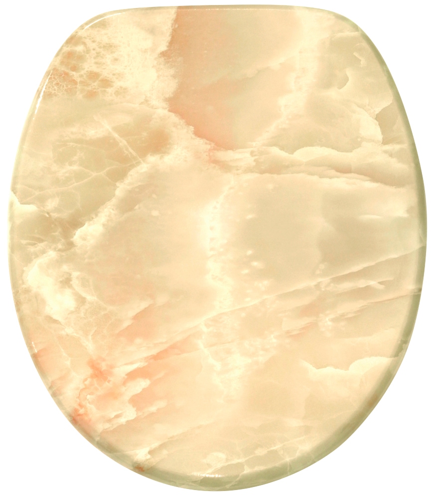 WC-Sitz SANILO "Marmor Natur", beige, B:37,7cm L:47cm, MDF - Mitteldichte Holzfaserplatte, WC-Sitze, mit Absenkautomatik