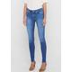 Skinny-fit-Jeans ONLY "ONLBLUSH MID SKINNY REA12187 NOOS", Damen, Gr. M (38), Länge 30, blau (medium blau denim), Denim/Jeans, Obermaterial: 92% Baumwolle, 6% Polyester, 2% Elasthan, Abriebeffekte, modisch, skinny fit, Jeans