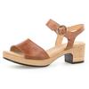 Sandalette GABOR "KRETA", Damen, Gr. 38, braun (camelfarben), Kalbsleder, unifarben, klassisch, Schuhe, Blockabsatz, Sommerschuh, Sandale mit Zierschnalle, Weite G (weit)