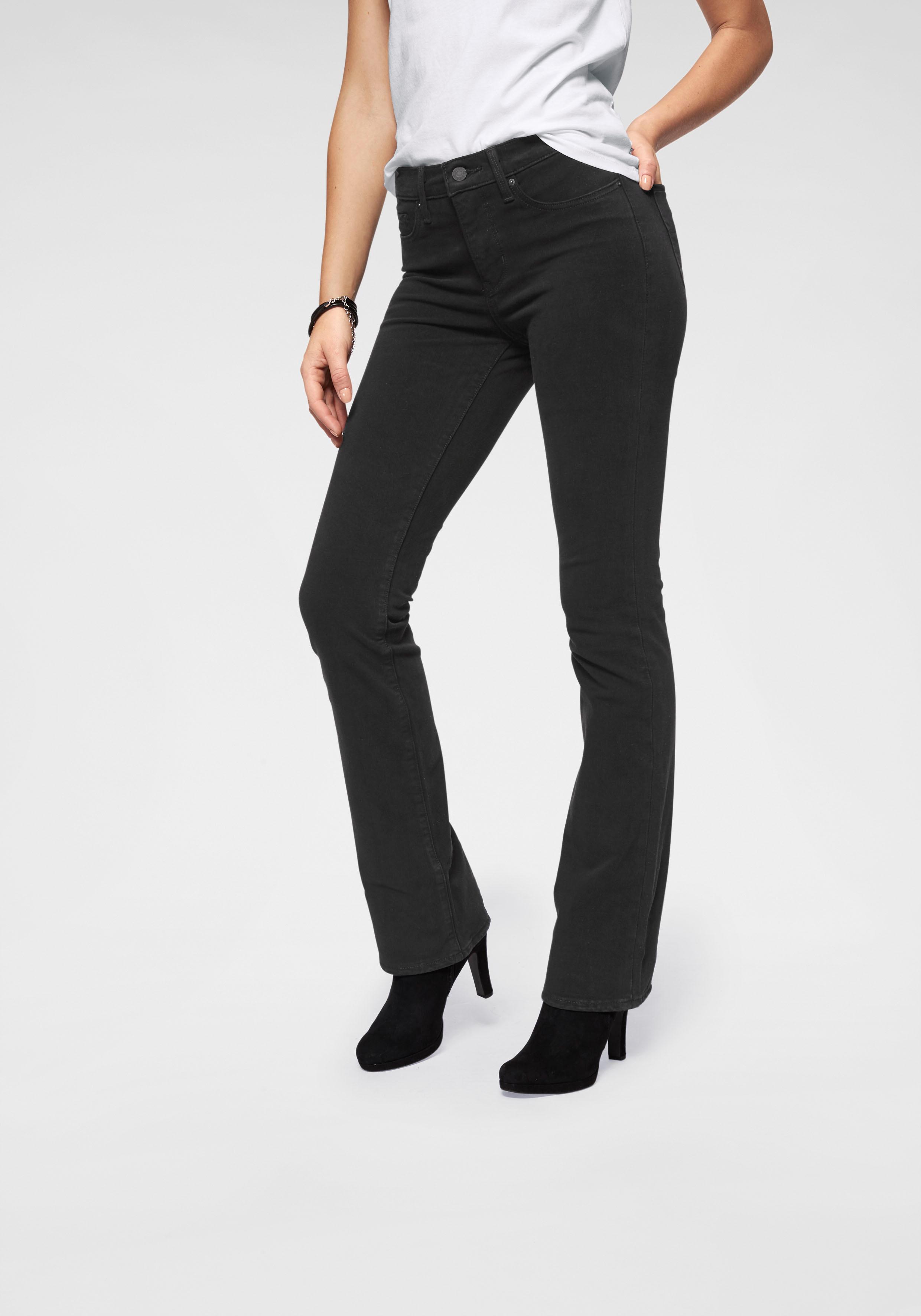 Bootcut-Jeans LEVI'S "315 Shaping Boot", Damen, Gr. 27, Länge 30, schwarz, Denim/Jeans, Obermaterial: 78% Baumwolle, 21% Polyester, 1% Elasthan, unifarben, lang, Jeans, Topseller Image