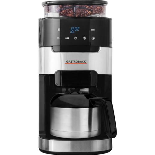 "GASTROBACK Kaffeemaschine mit Mahlwerk ""42711 S Grind & Brew Pro Thermo"" Kaffeemaschinen Gr. 1 l, 8 Tasse(n), grau (schwarz, edelstahlfarben) Kaffeemaschine mit Mahlwerk"